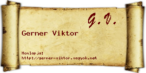 Gerner Viktor névjegykártya